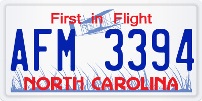 NC license plate AFM3394