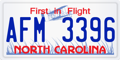 NC license plate AFM3396