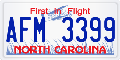 NC license plate AFM3399