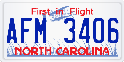 NC license plate AFM3406