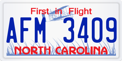 NC license plate AFM3409