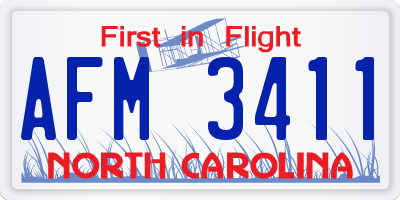 NC license plate AFM3411
