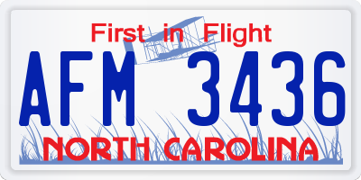 NC license plate AFM3436