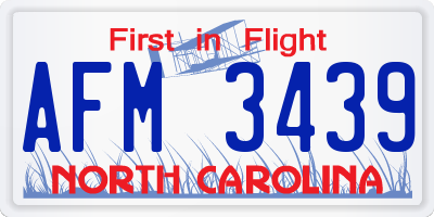 NC license plate AFM3439