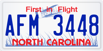 NC license plate AFM3448