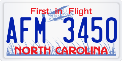 NC license plate AFM3450