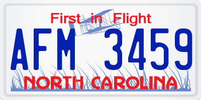 NC license plate AFM3459