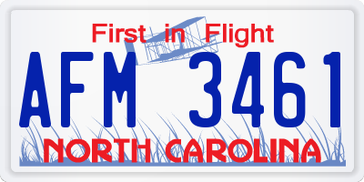 NC license plate AFM3461