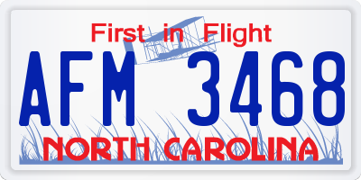 NC license plate AFM3468