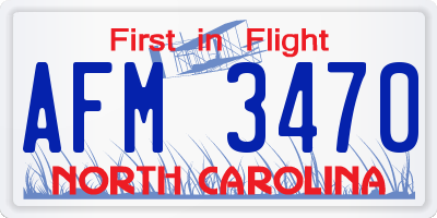 NC license plate AFM3470