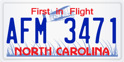 NC license plate AFM3471