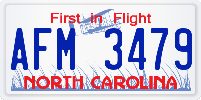 NC license plate AFM3479