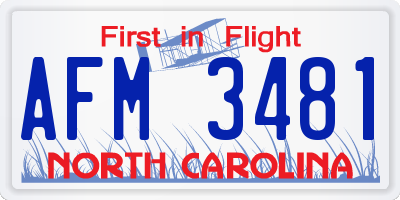 NC license plate AFM3481