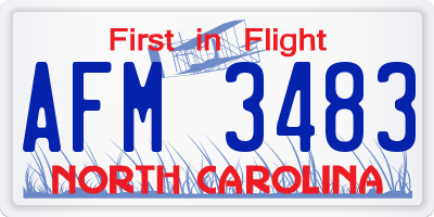 NC license plate AFM3483