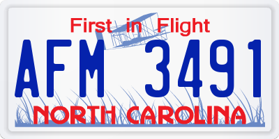 NC license plate AFM3491