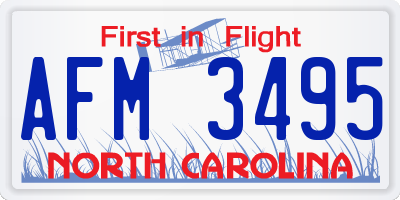 NC license plate AFM3495