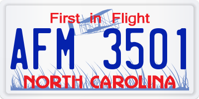 NC license plate AFM3501