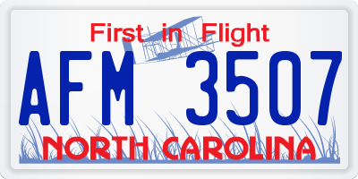 NC license plate AFM3507