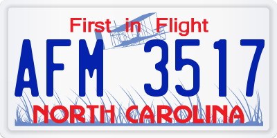 NC license plate AFM3517