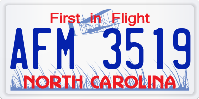 NC license plate AFM3519