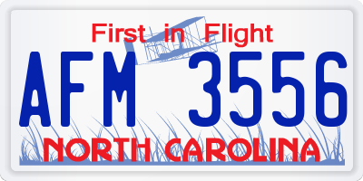NC license plate AFM3556