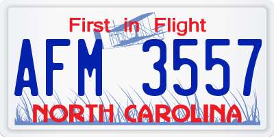 NC license plate AFM3557