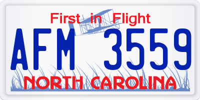NC license plate AFM3559