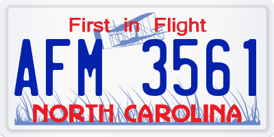 NC license plate AFM3561