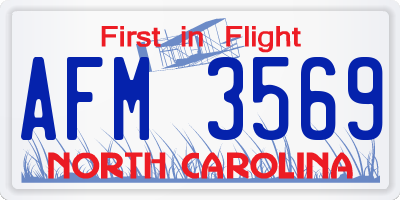 NC license plate AFM3569