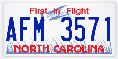 NC license plate AFM3571