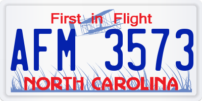 NC license plate AFM3573