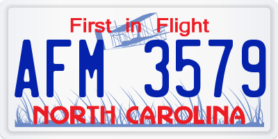 NC license plate AFM3579
