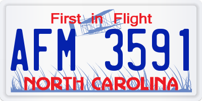 NC license plate AFM3591