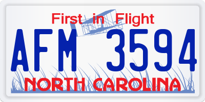 NC license plate AFM3594