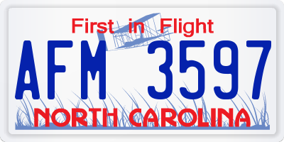 NC license plate AFM3597