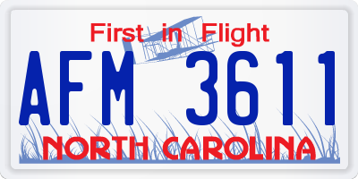 NC license plate AFM3611