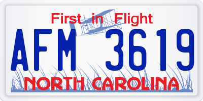 NC license plate AFM3619