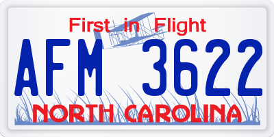 NC license plate AFM3622