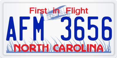 NC license plate AFM3656