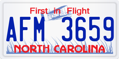 NC license plate AFM3659
