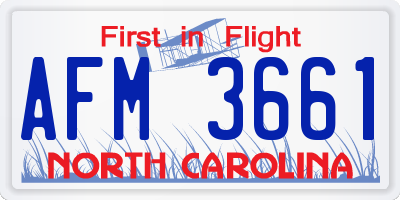 NC license plate AFM3661