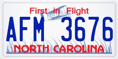 NC license plate AFM3676