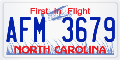 NC license plate AFM3679