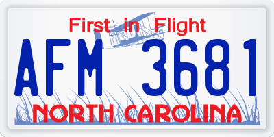 NC license plate AFM3681