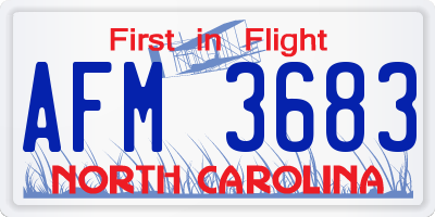 NC license plate AFM3683