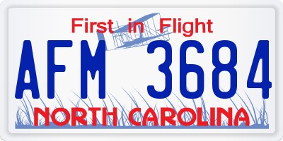 NC license plate AFM3684