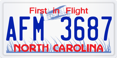 NC license plate AFM3687