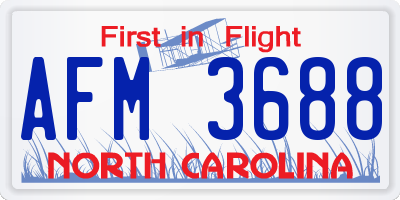 NC license plate AFM3688
