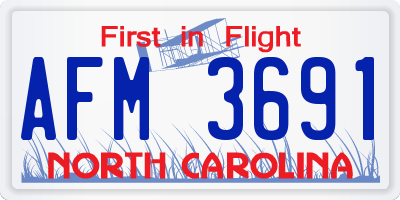 NC license plate AFM3691