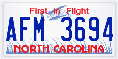 NC license plate AFM3694